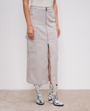 Max & Co BOLOGNA midi gray skirt with slit BOLOGNA