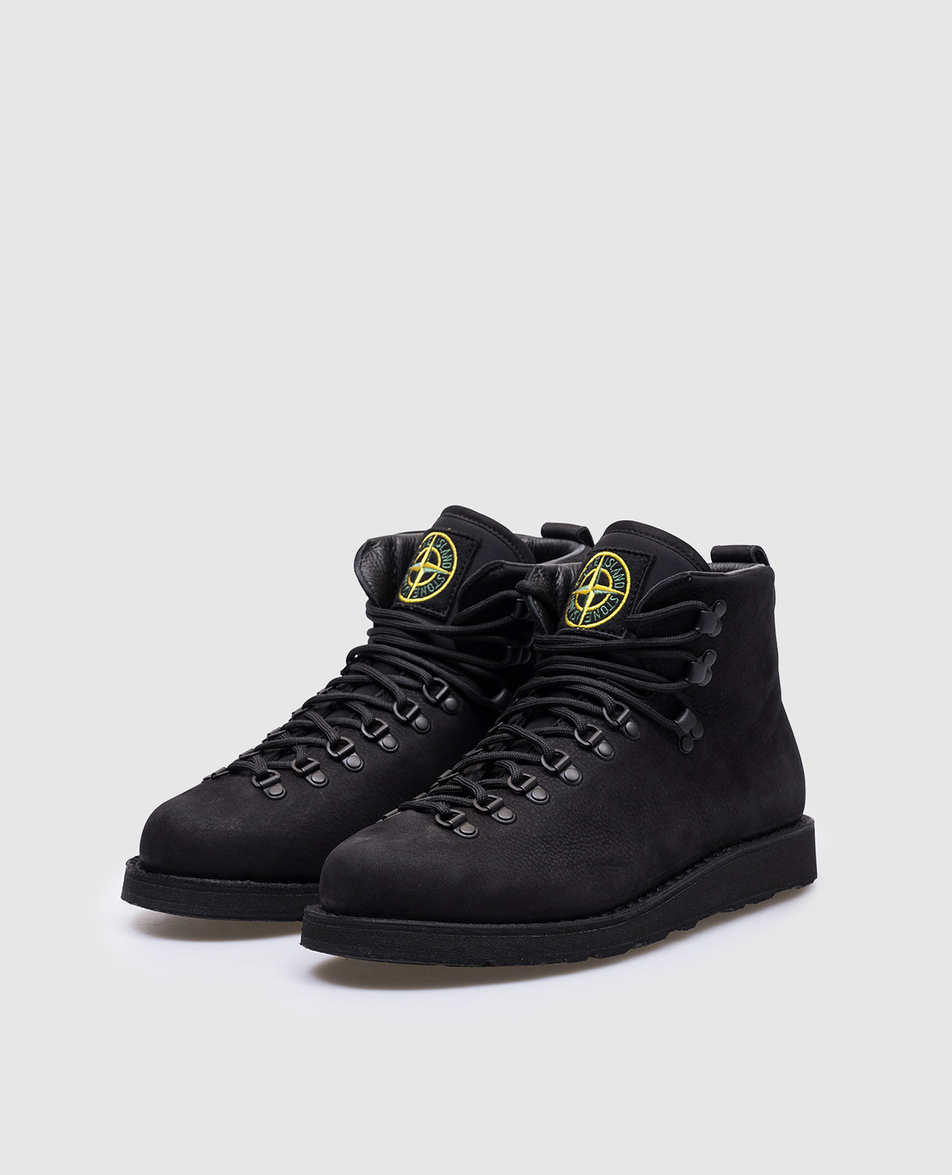 

Black nubuck boots with logo Stone Island