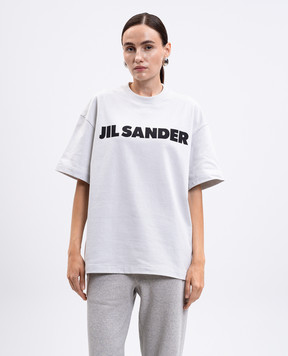 Jil Sander Grey T-shirt with logo print J53GC0009J45148