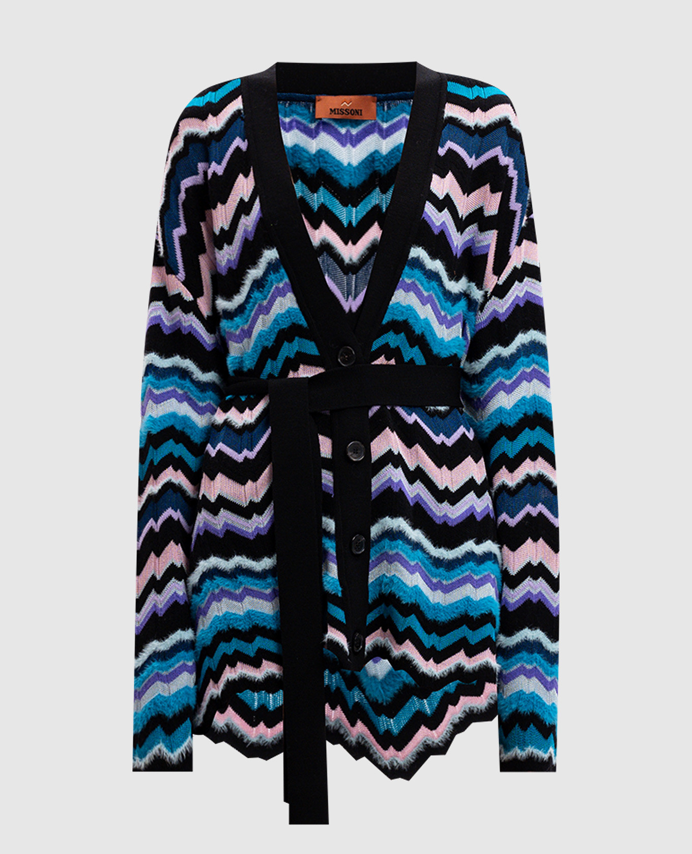 

Blue cardigan with wool in a pattern Missoni