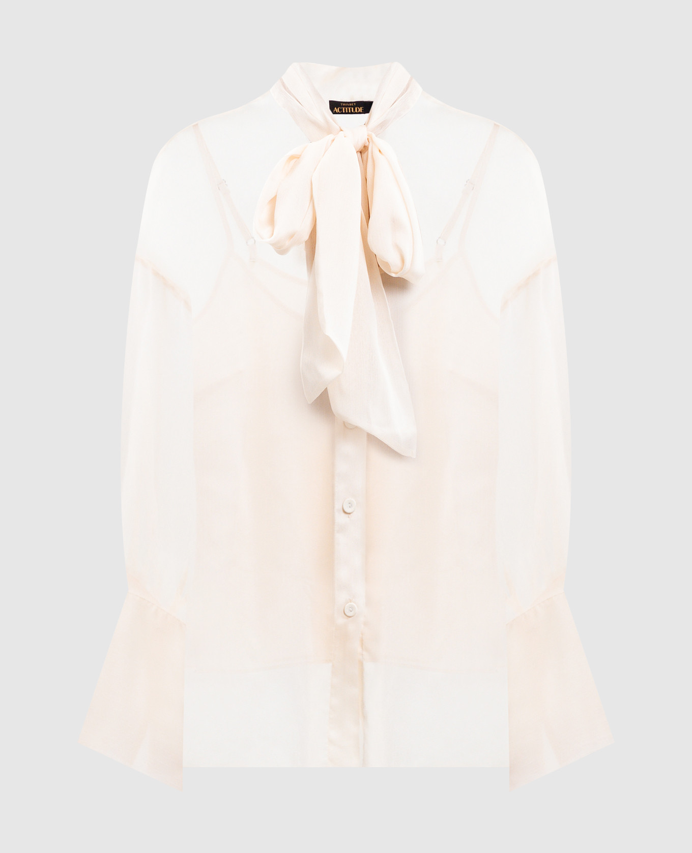 

Beige blouse with ascot collar Twinset