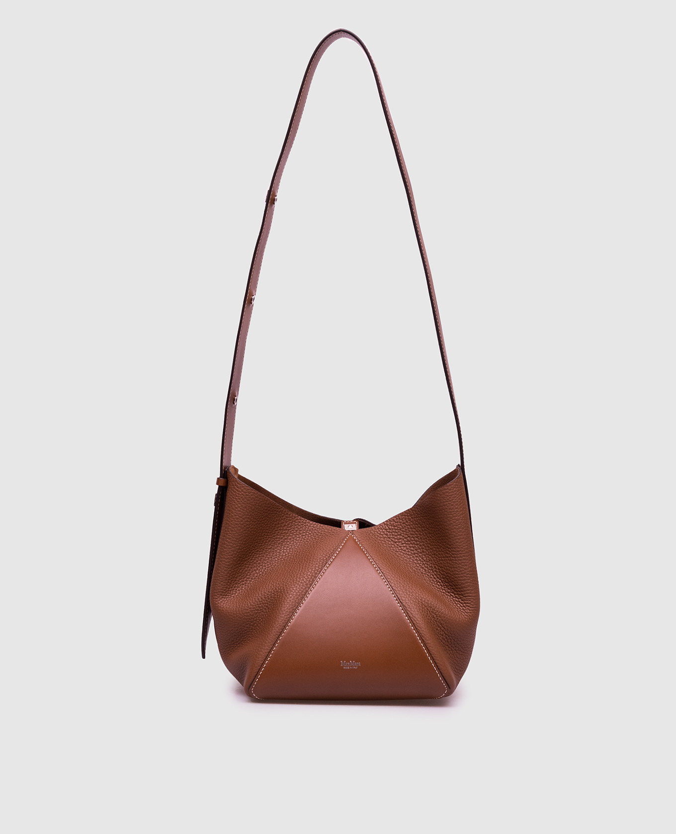 

BUCKETS brown leather bag with logo Max Mara
