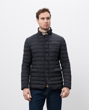 Herno Blue quilted jacket with logo PC002ULE12456Z