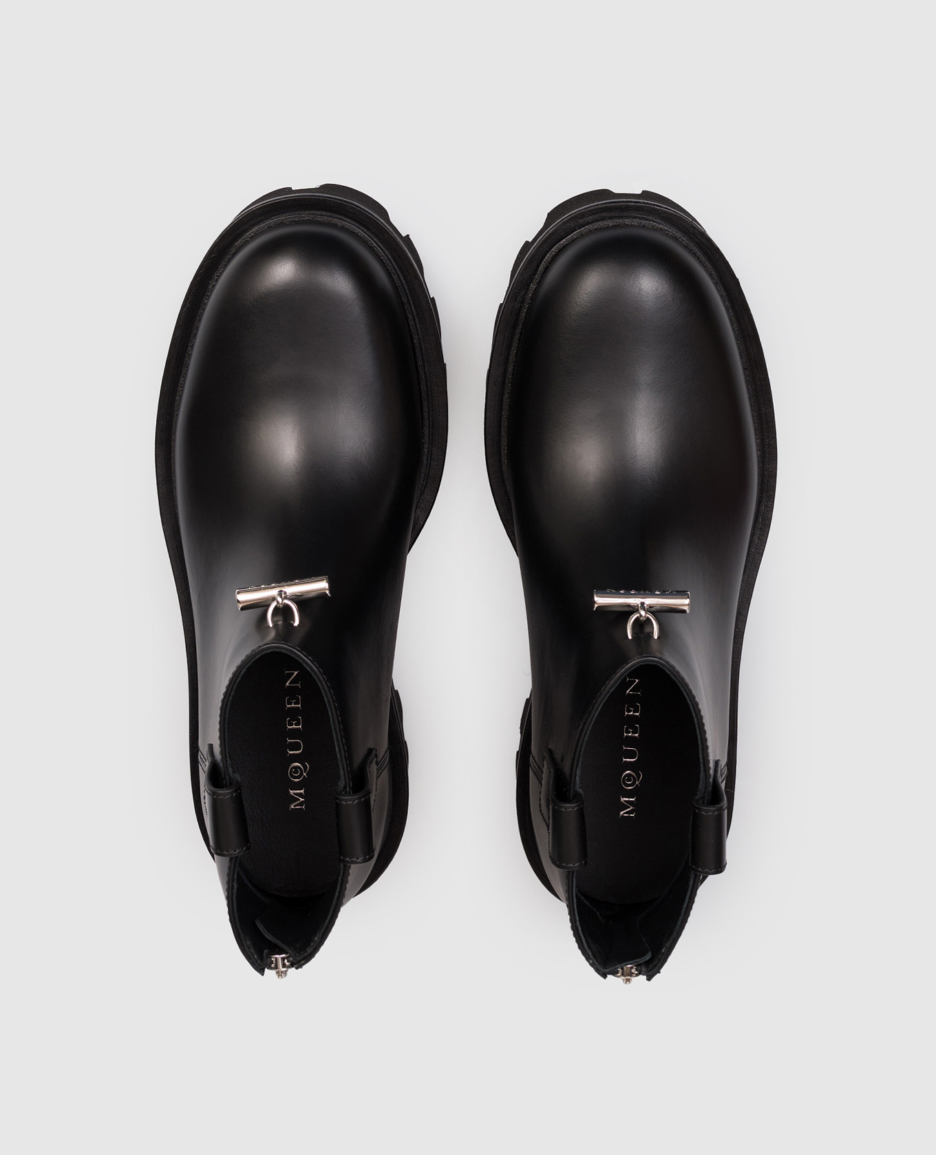 

Black leather boots with logo Alexander McQueen