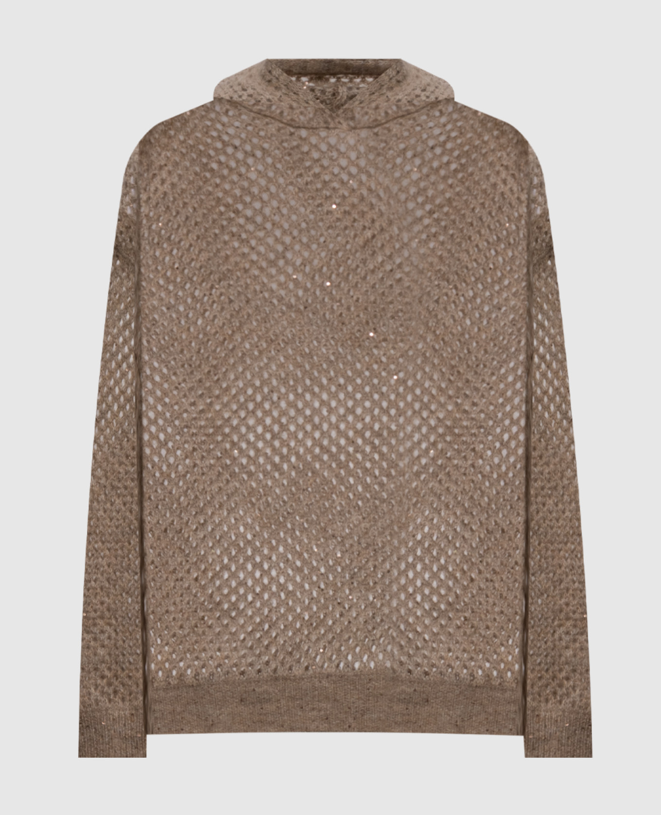 Brown openwork sweater with wool Brunello Cucinelli