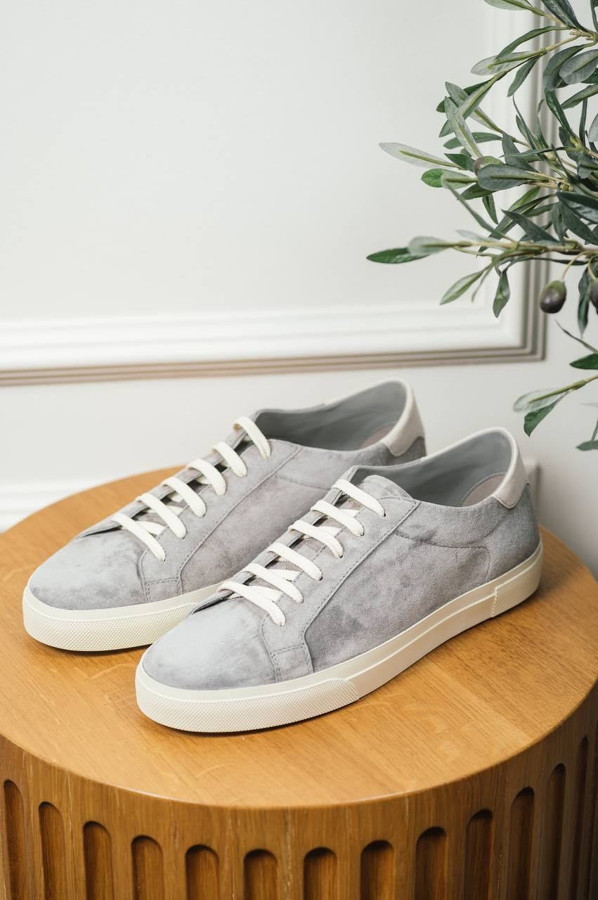 

Grey suede sneakers with logo Brunello Cucinelli