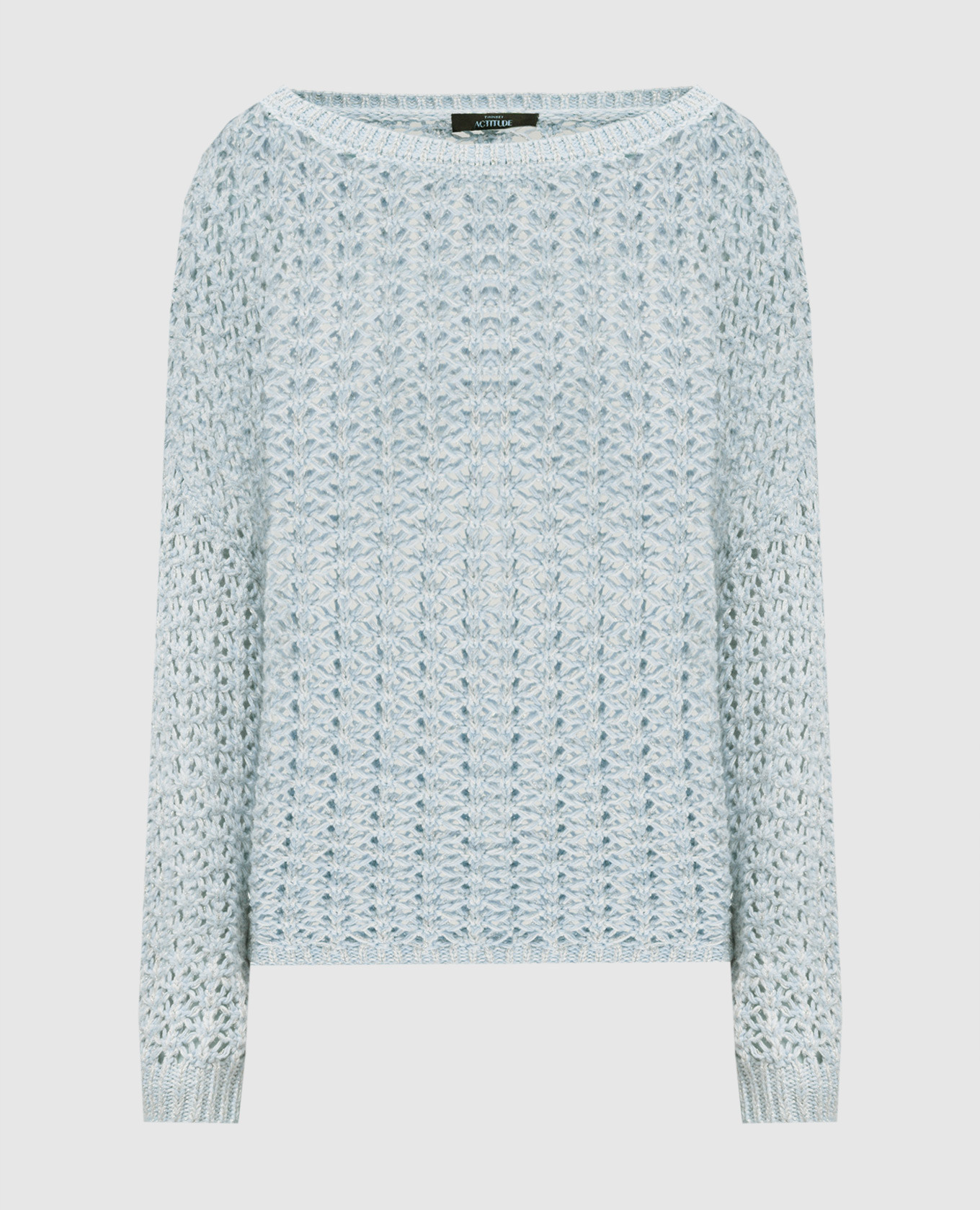 

Blue sweater with openwork pattern and lurex Twinset Actitude, Light blue