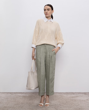 Peserico Beige sweater with sequin pattern S99774F0709110