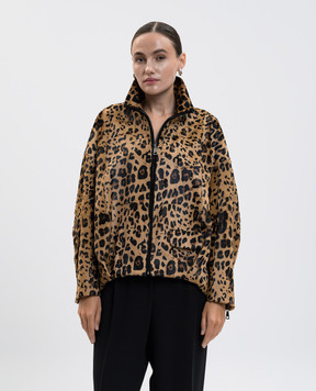 Simonetta Ravizza Preston brown leather jacket in animal print F05JA388K1