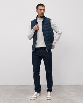 Enrico Mandelli Blue quilted vest 1T571A5620
