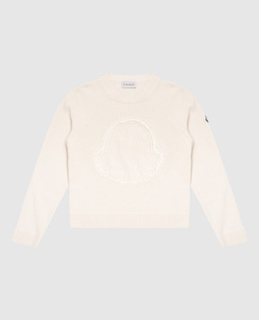 Moncler ENFANT Children's white wool and cashmere jumper with logo J29549C00003M4281810