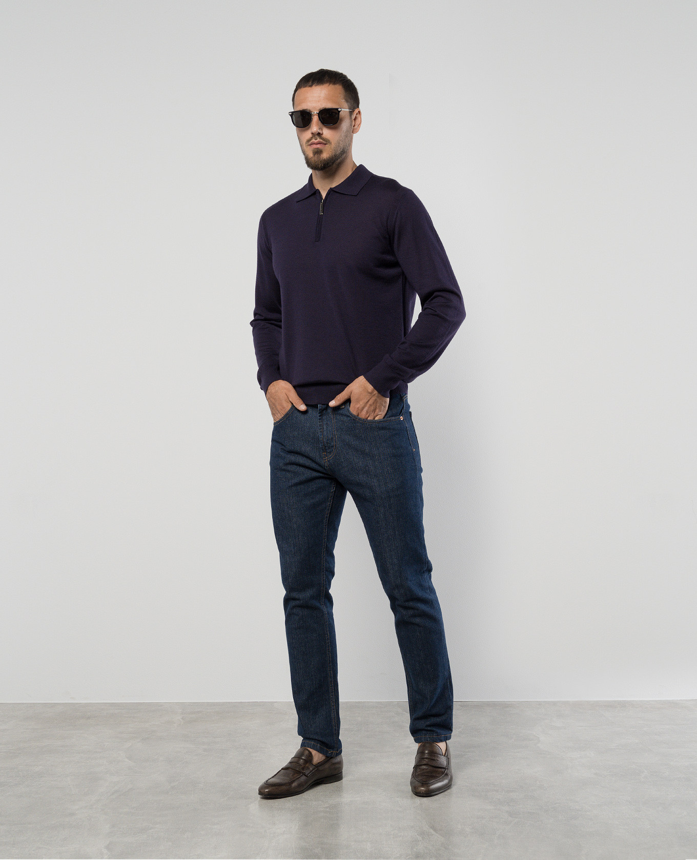 

Purple cashmere and silk polo shirt Stefano Ricci, Violet