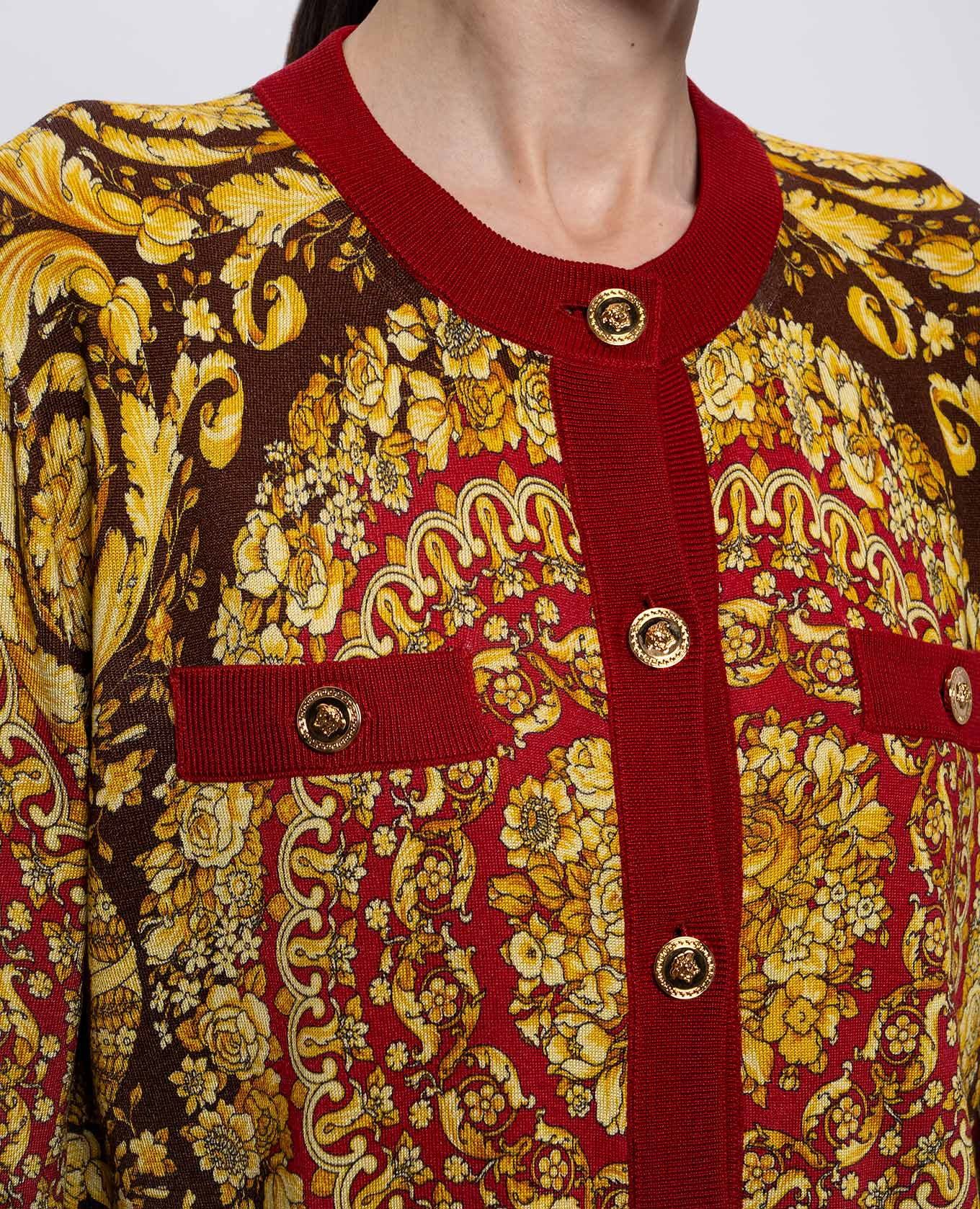 

Barrocco silk cardigan Versace, White