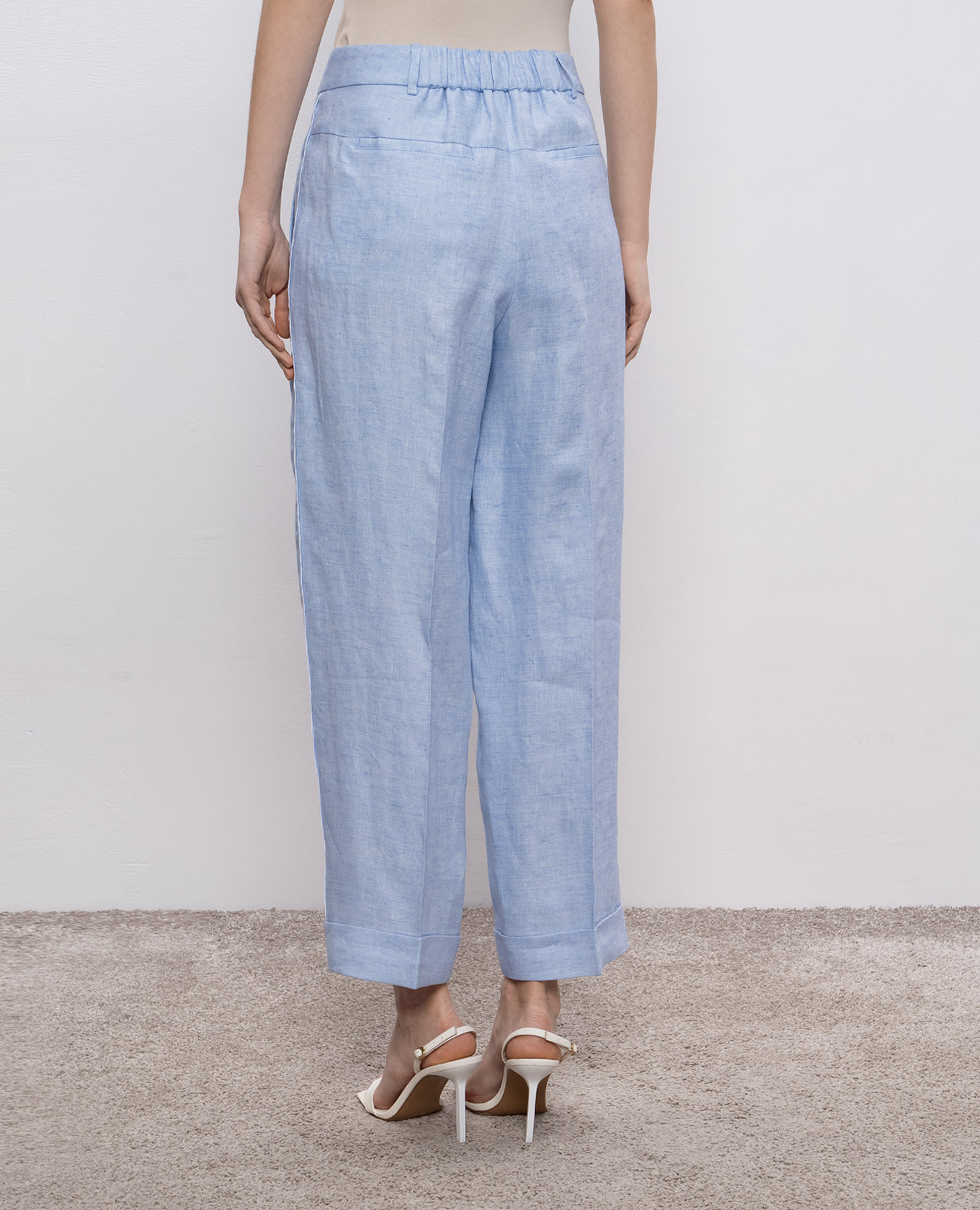 Blue linen pants Peserico 4