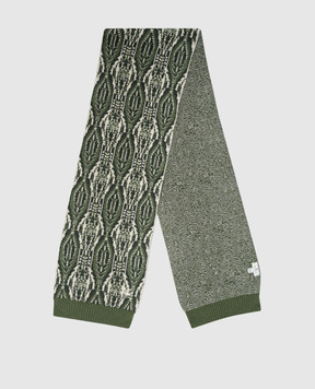 Etro Children's green wool and cashmere scarf with logo embroidery GV0Q03W0033