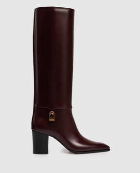 Saint Laurent Burgundy leather boots JULIA 818207AAEHR