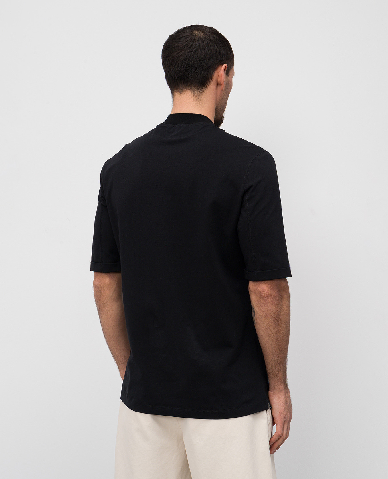 

Black T-shirt with lapels Brunello Cucinelli