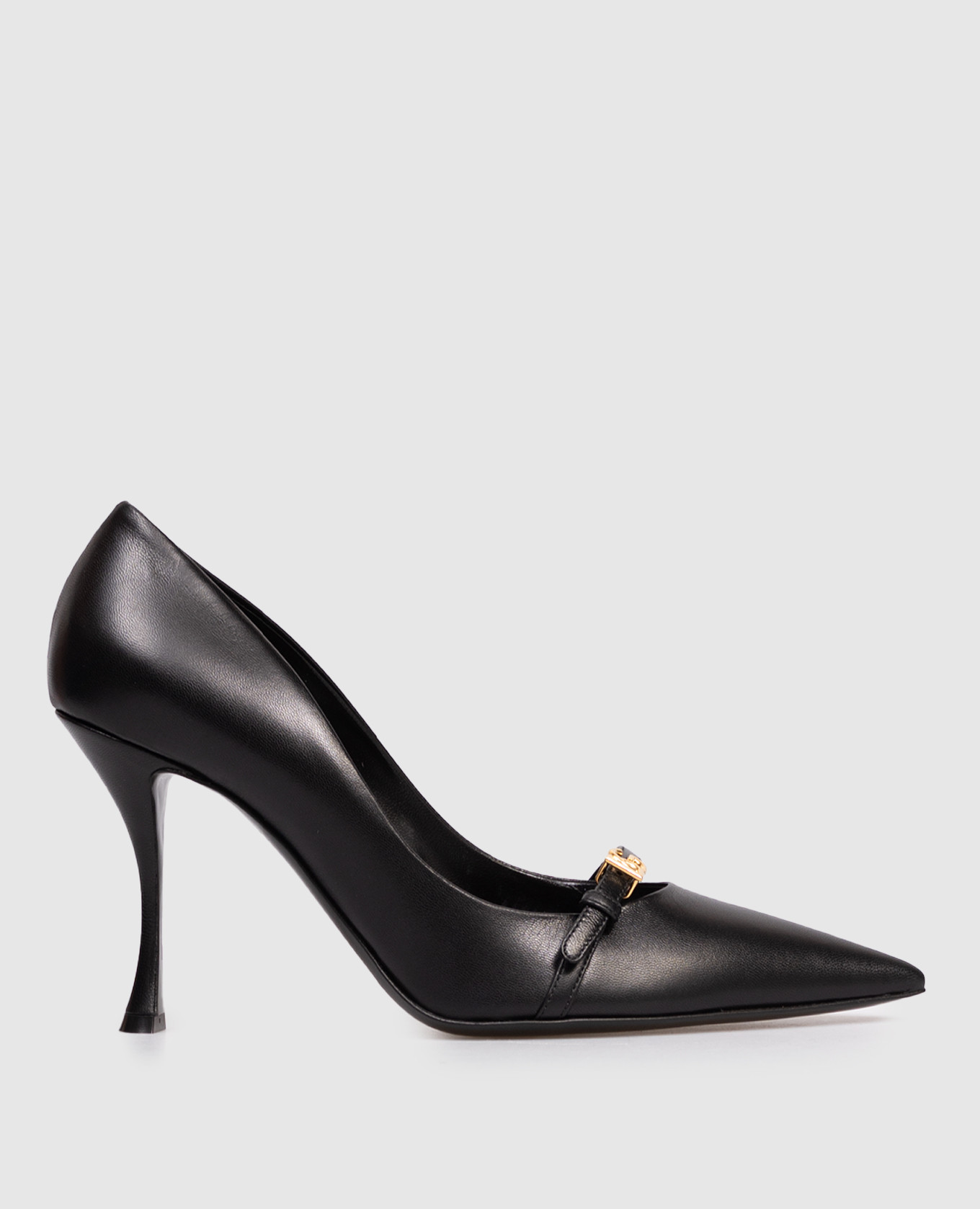 Black leather shoes with logo Dolce&Gabbana