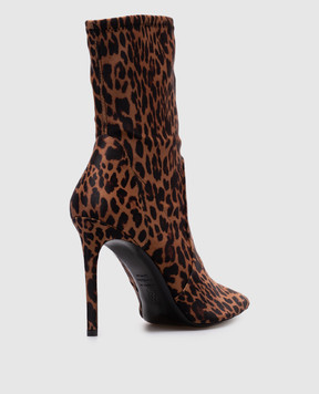 Stuart Weitzman Brown POWER boots with animal print SL697