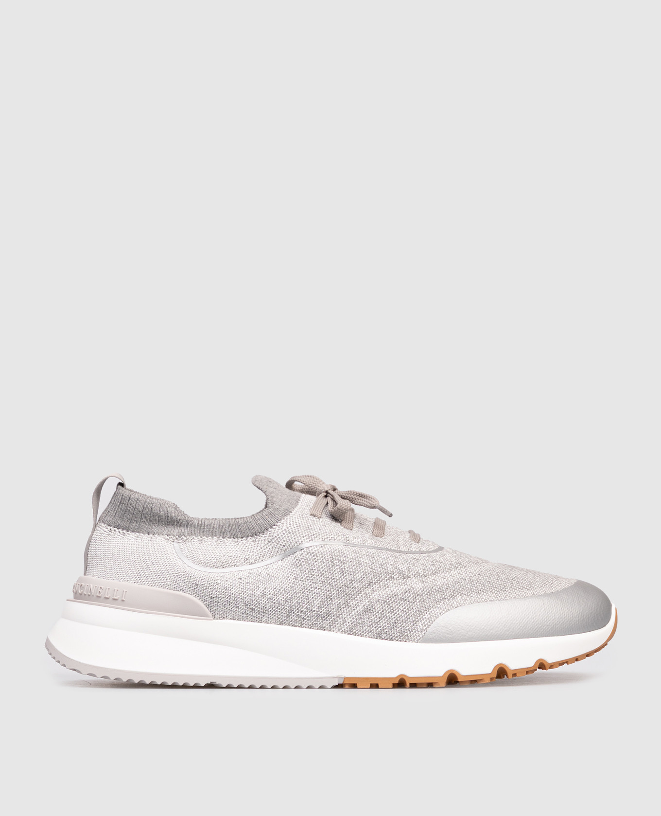 Grey sneakers with logo Brunello Cucinelli
