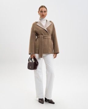 Heresis Brown cropped wool coat DG8070H420
