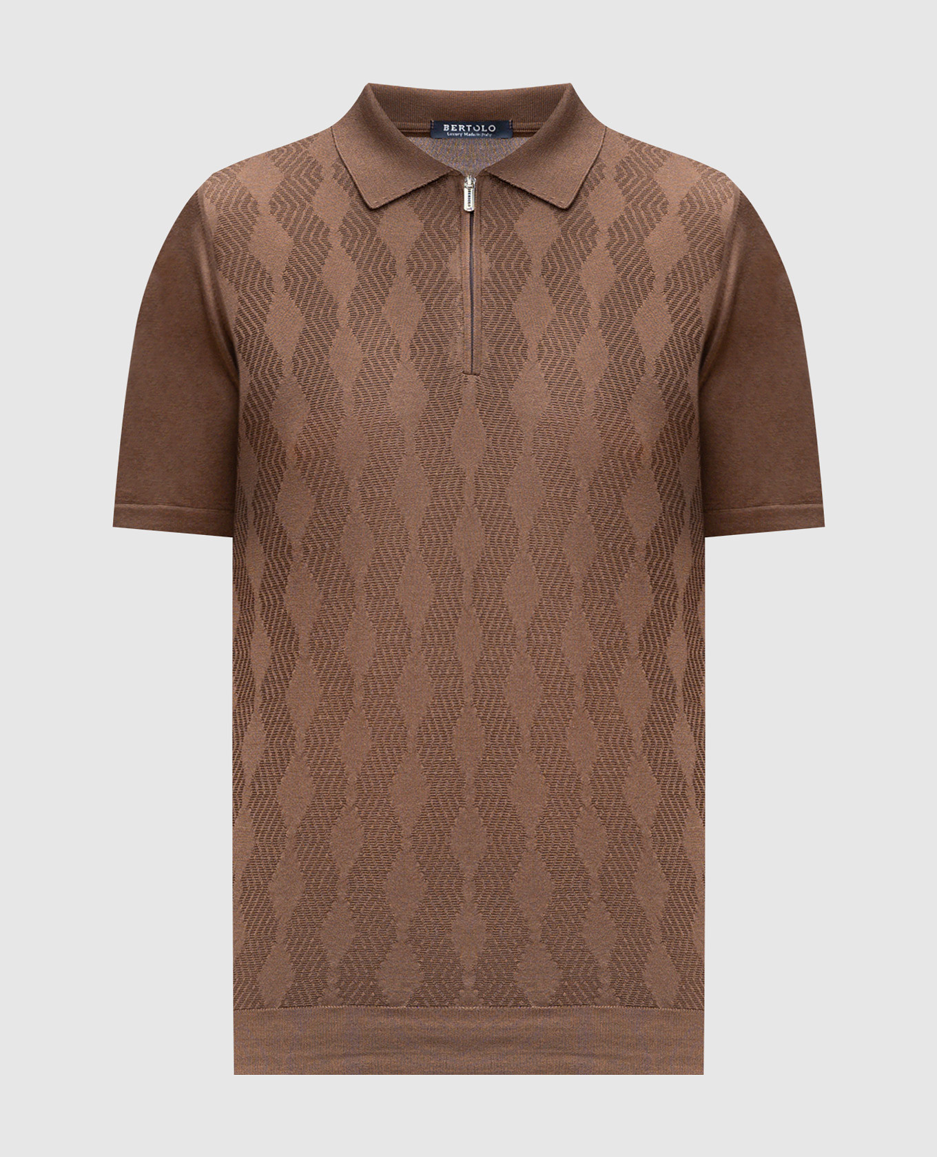

Brown silk polo shirt Bertolo Cashmere