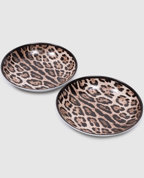 Dolce&Gabbana A set of porcelain plates for first courses in an animalistic print TC0S05TCA71