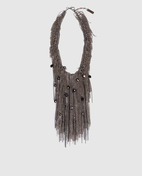 Peserico Gray necklace with chains and beads E35503C0CC735