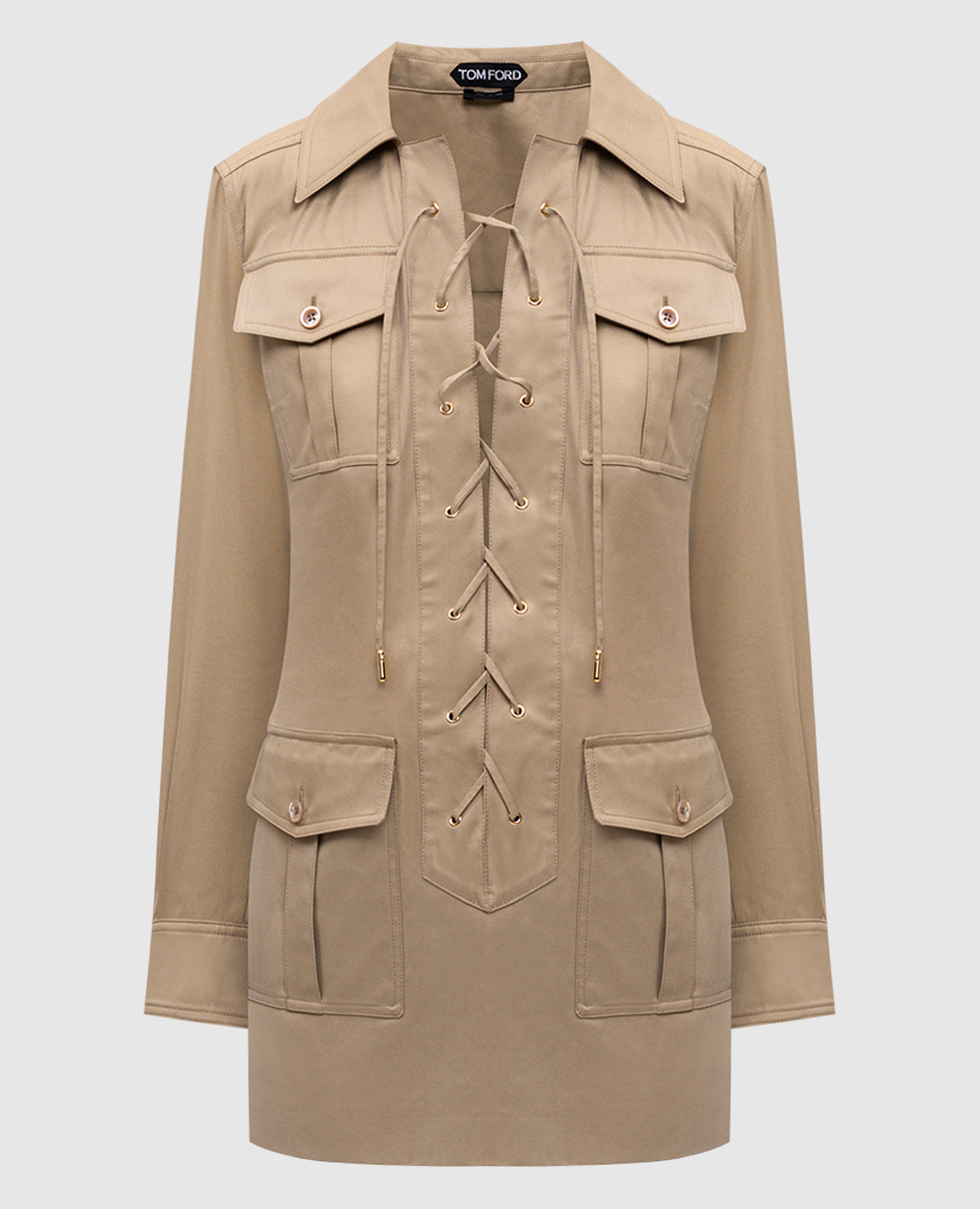 

Khaki tunic SAFARI with silk shirting Tom Ford