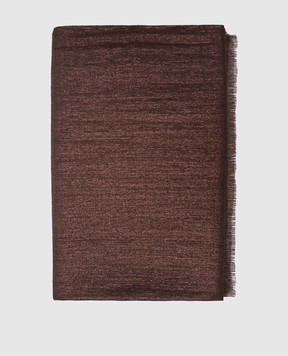 Brunello Cucinelli Brown cashmere and silk stole MSCDAR097P