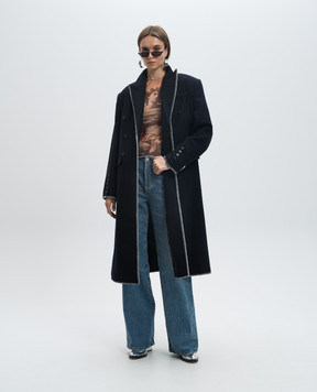 Rokh Blue coat with wool R8CA243