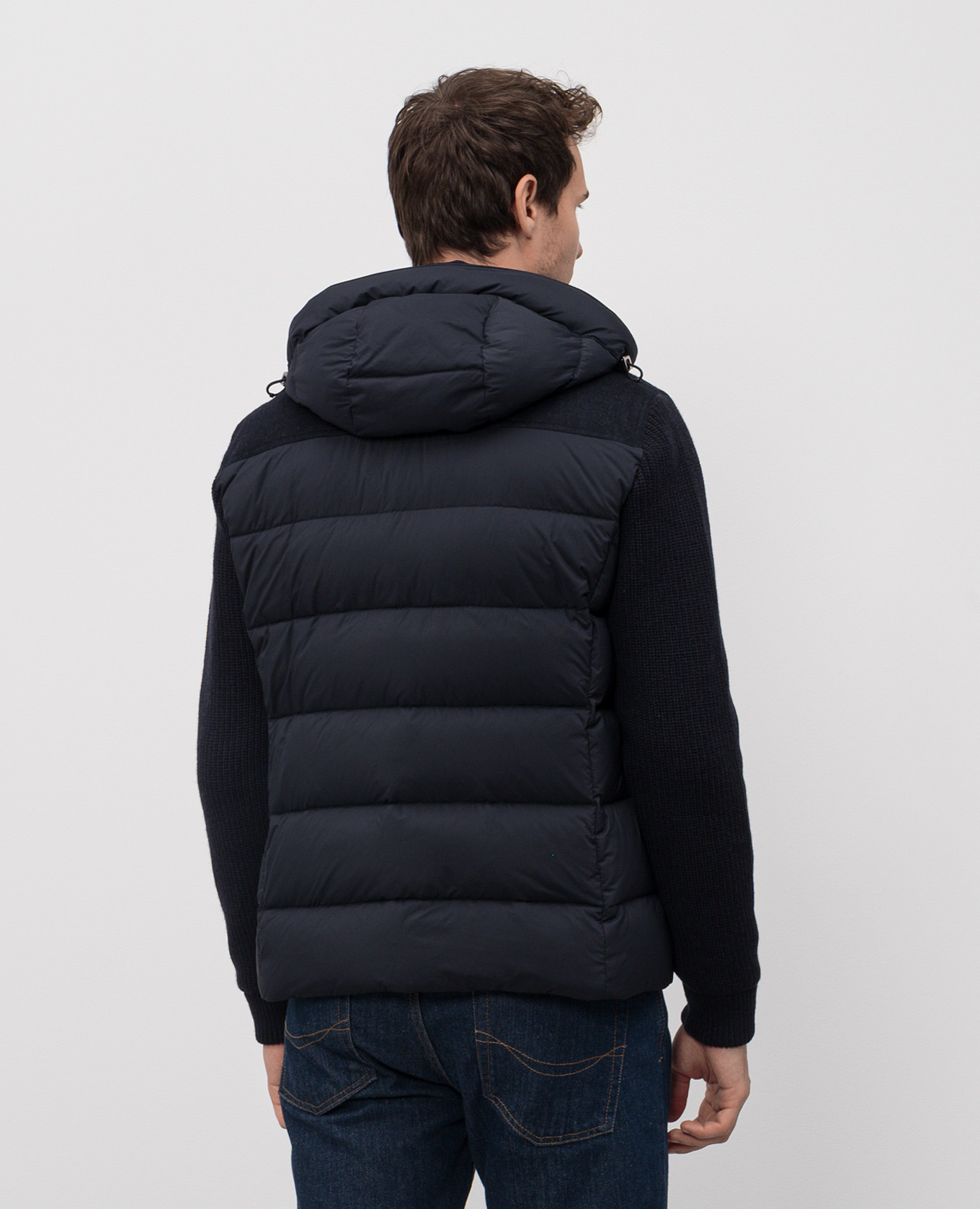

ALLORI blue down jacket with wool and cashmere MooRER