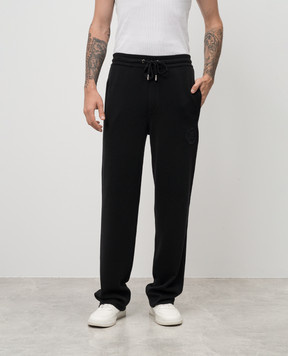 Dolce&Gabbana Black sweatpants made of wool, silk and cashmere GXU16ZJFMCZ