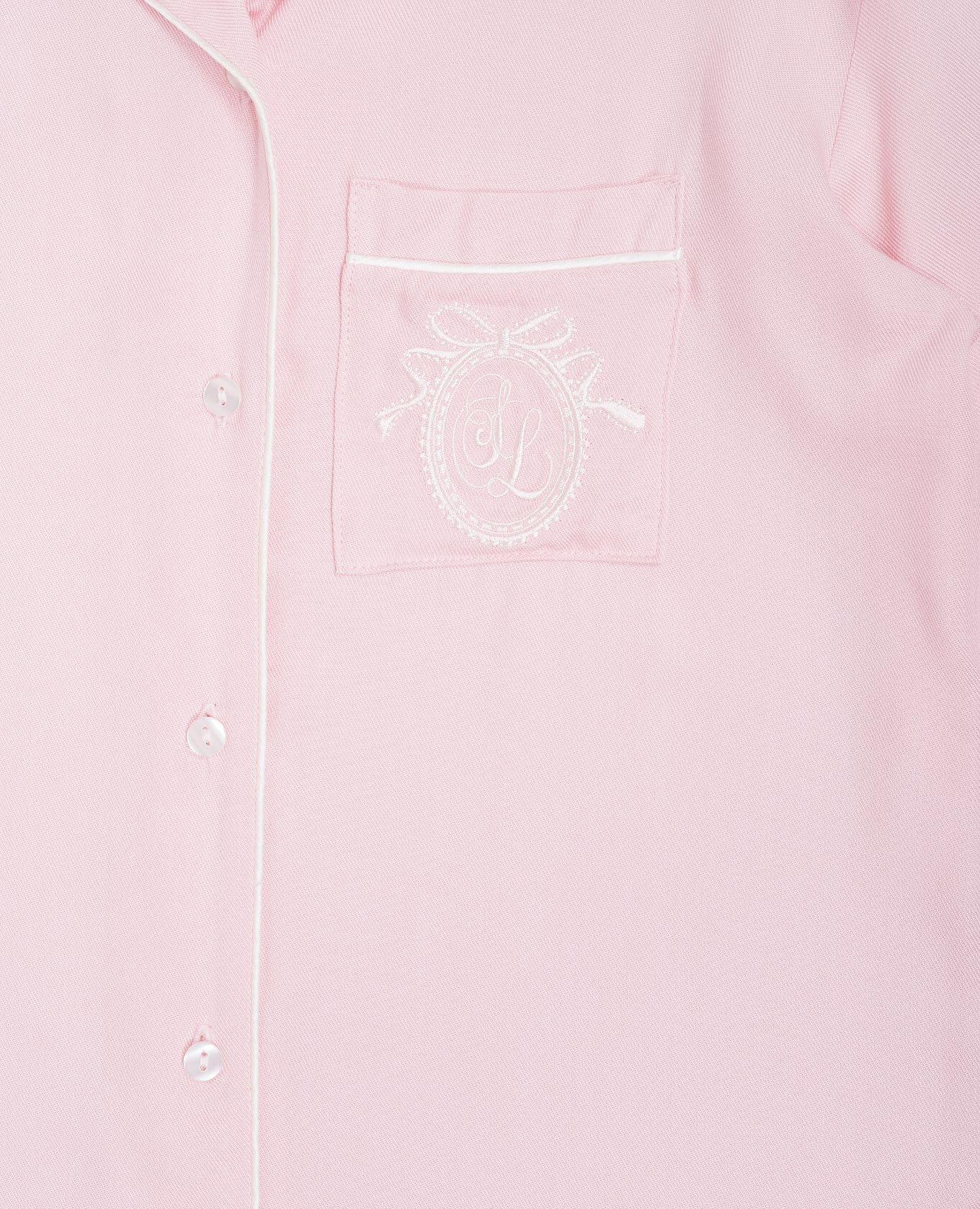 

Baby pink pajamas with logo emblem embroidery Story Loris