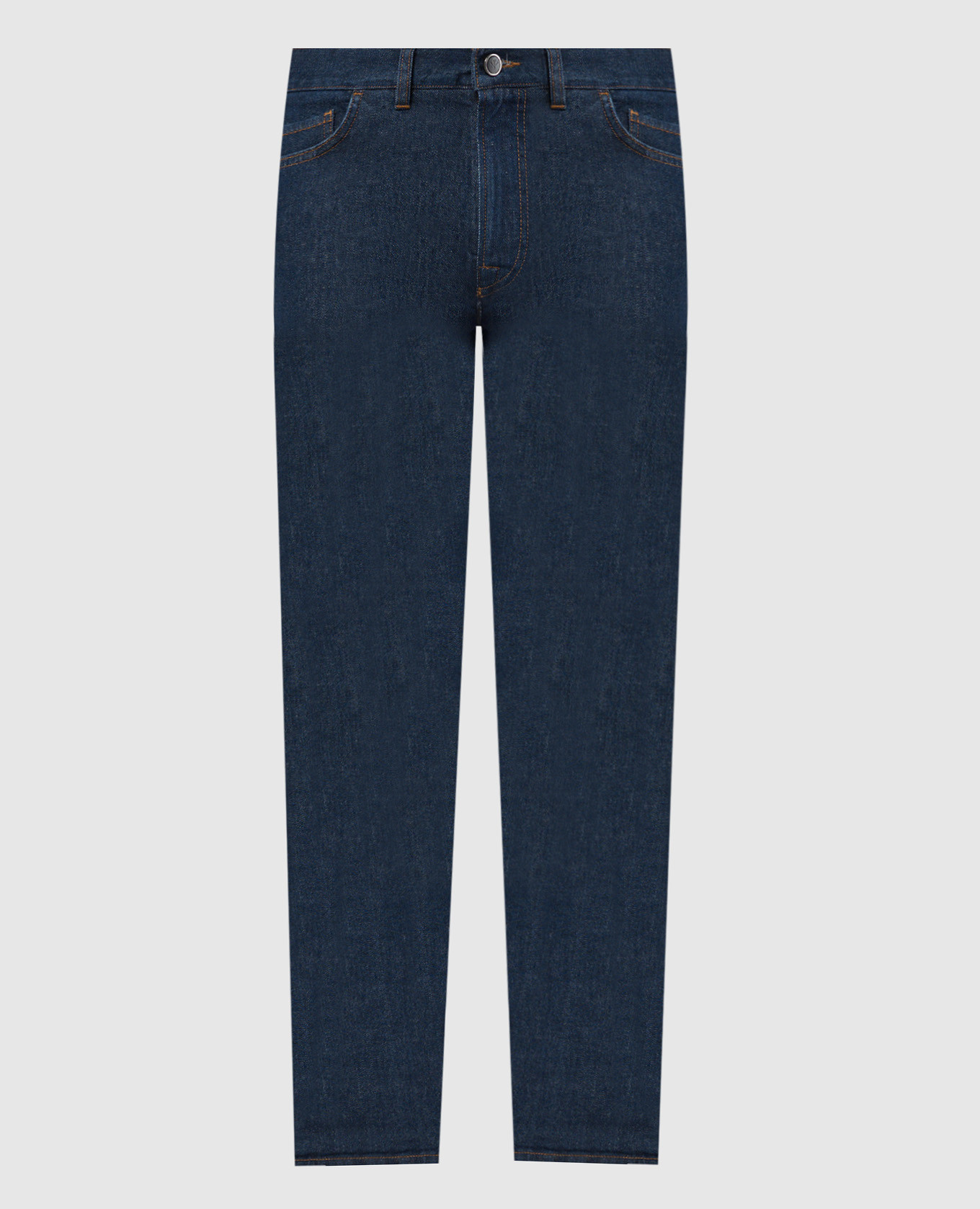 

Blue jeans with logo emblem embroidery ISAIA