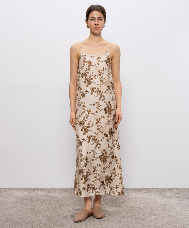 UMA WANG - Anaya beige floral print dress UW5084 - shop with