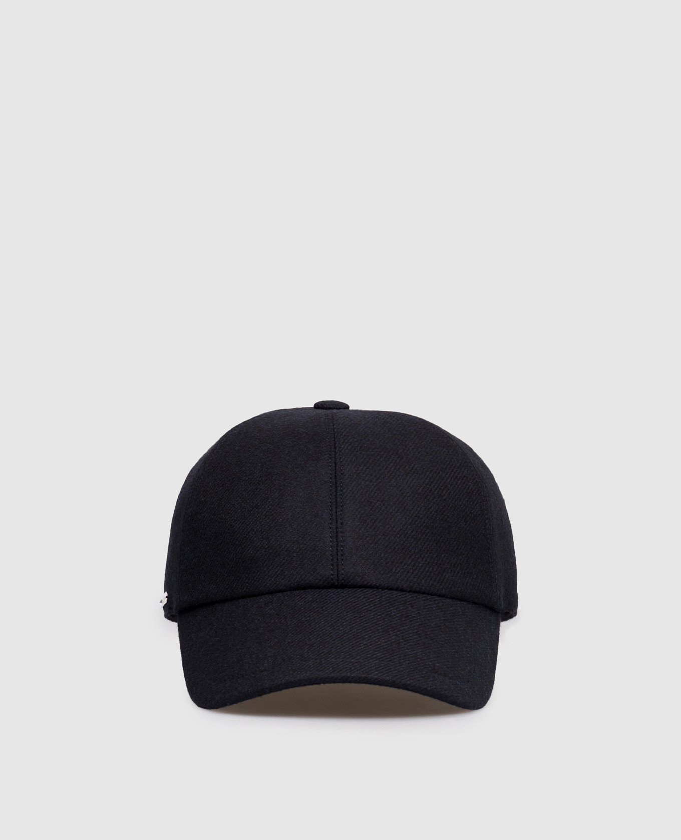 

Blue wool and cashmere cap with logo Enrico Mandelli