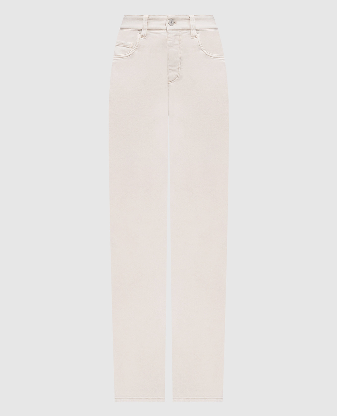 Beige jeans with logo patch Brunello Cucinelli