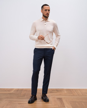 Incotex Blue trousers made of wool in a woven pattern 1T003510160