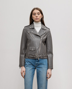 Babe Pay Pls Gray leather jacket CHIODOPELLE