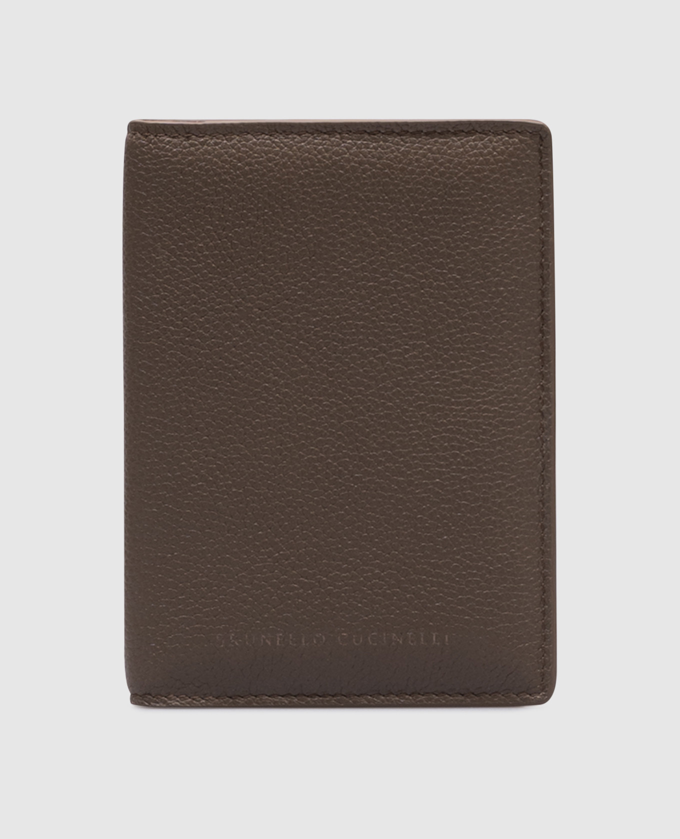 

Beige leather wallet with logo Brunello Cucinelli