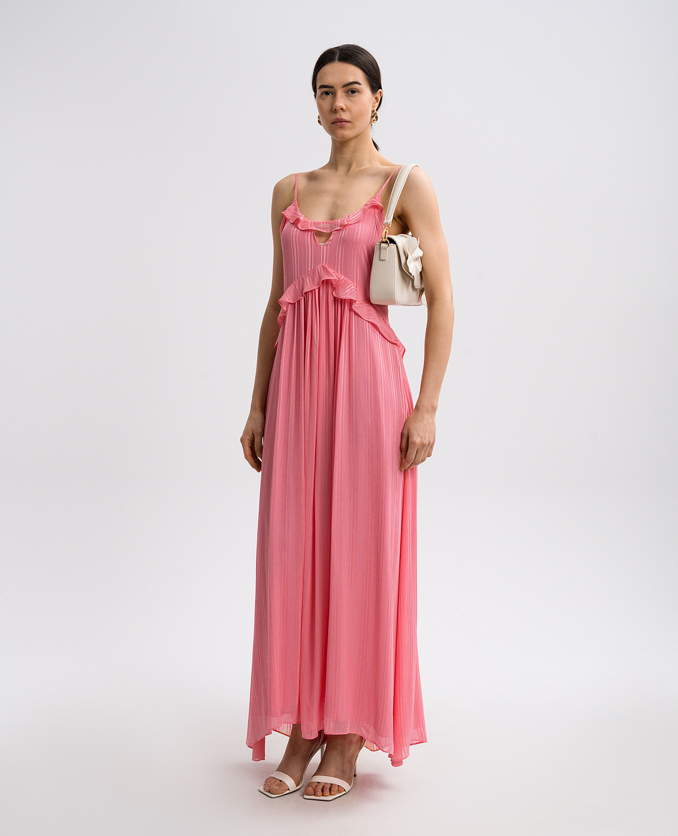 

Pink midi dress with pattern Twinset