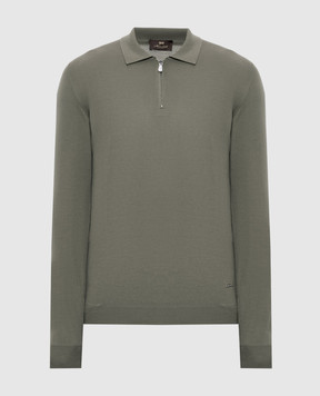 Enrico Mandelli Green wool polo shirt 2K046A5646