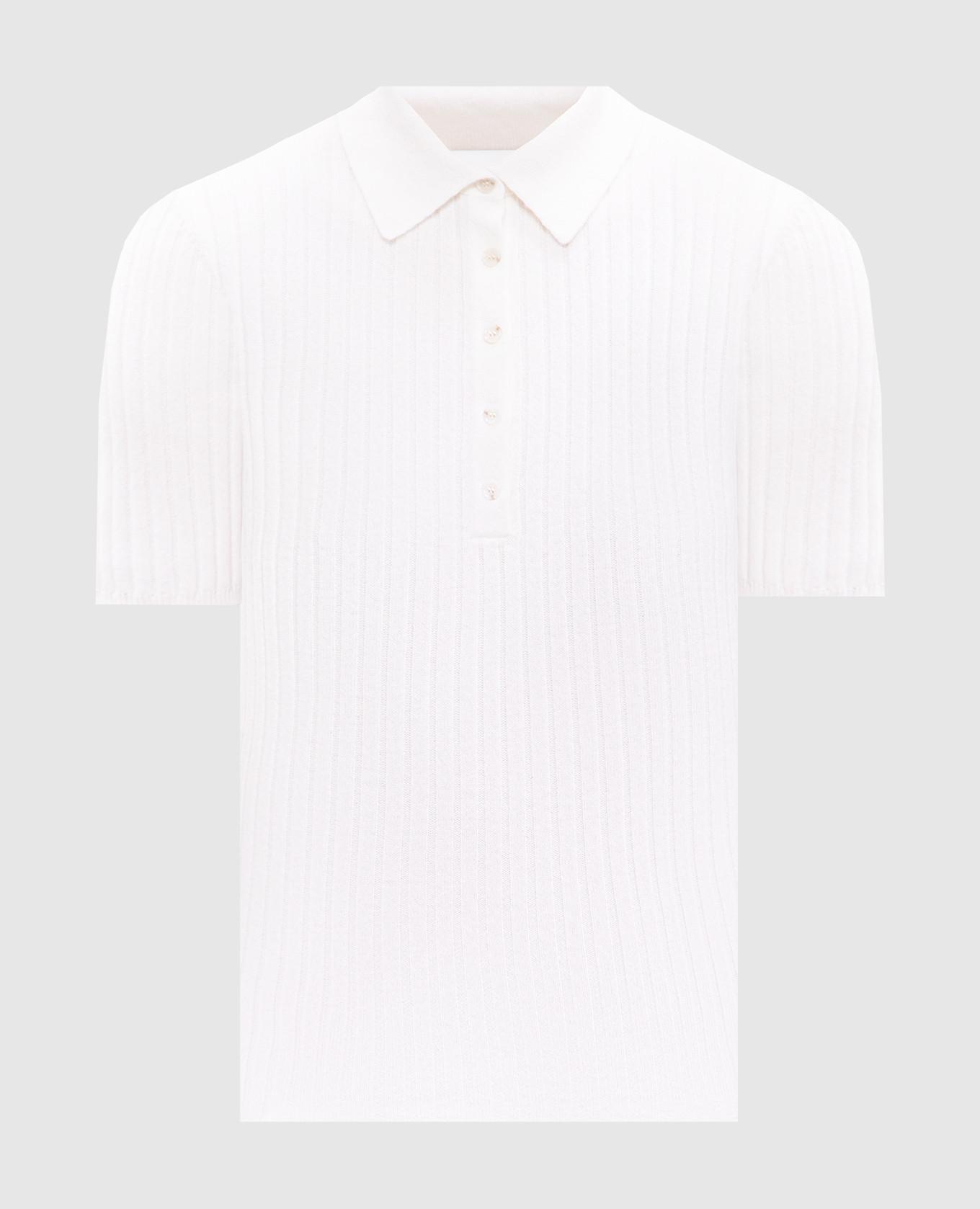 

White ribbed cashmere polo shirt Allude