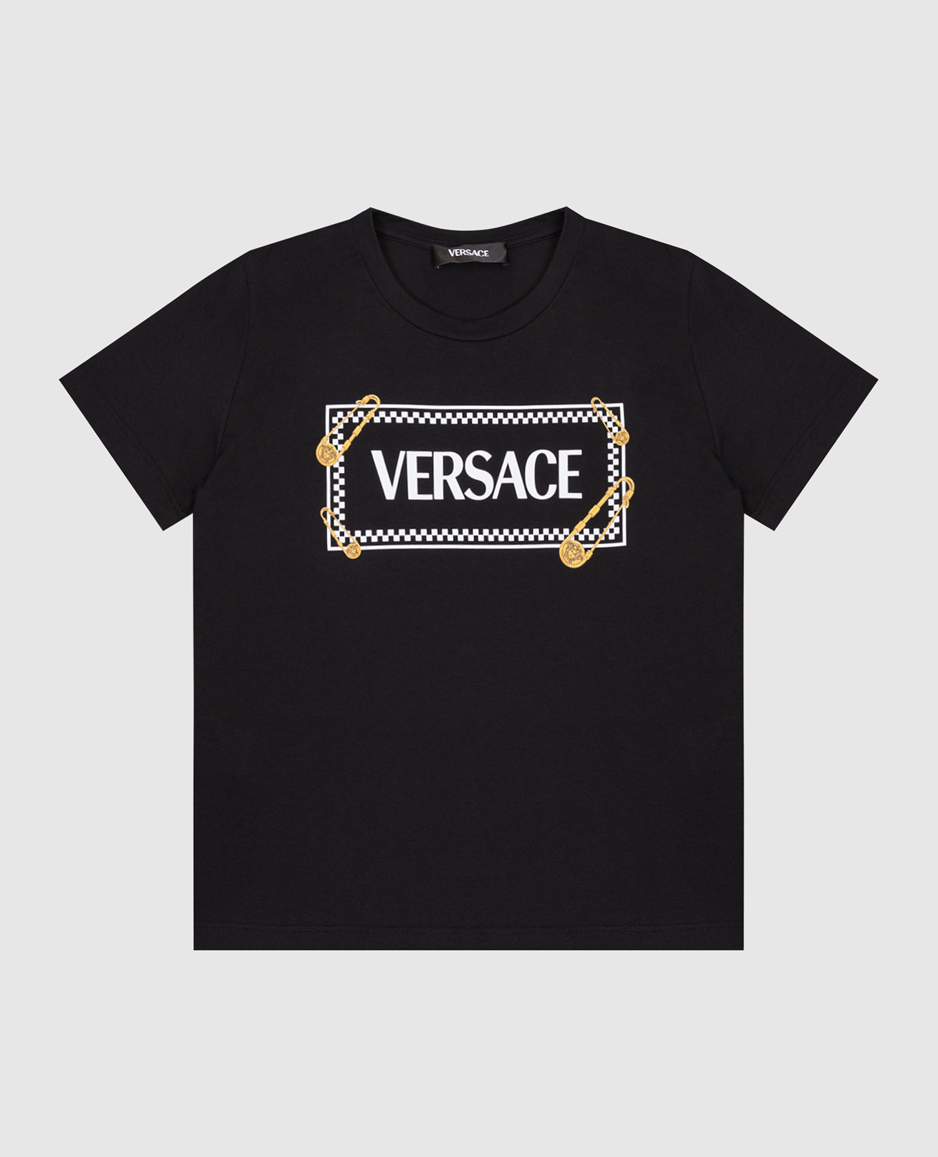 

Children's black T-shirt with logo Versace