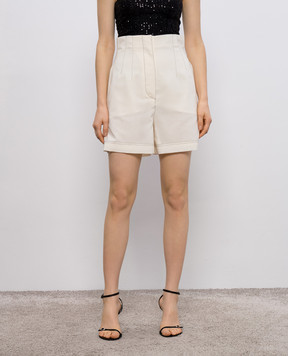 Philosophy di Lorenzo Serafini Beige shorts with contrast stitching A03122121