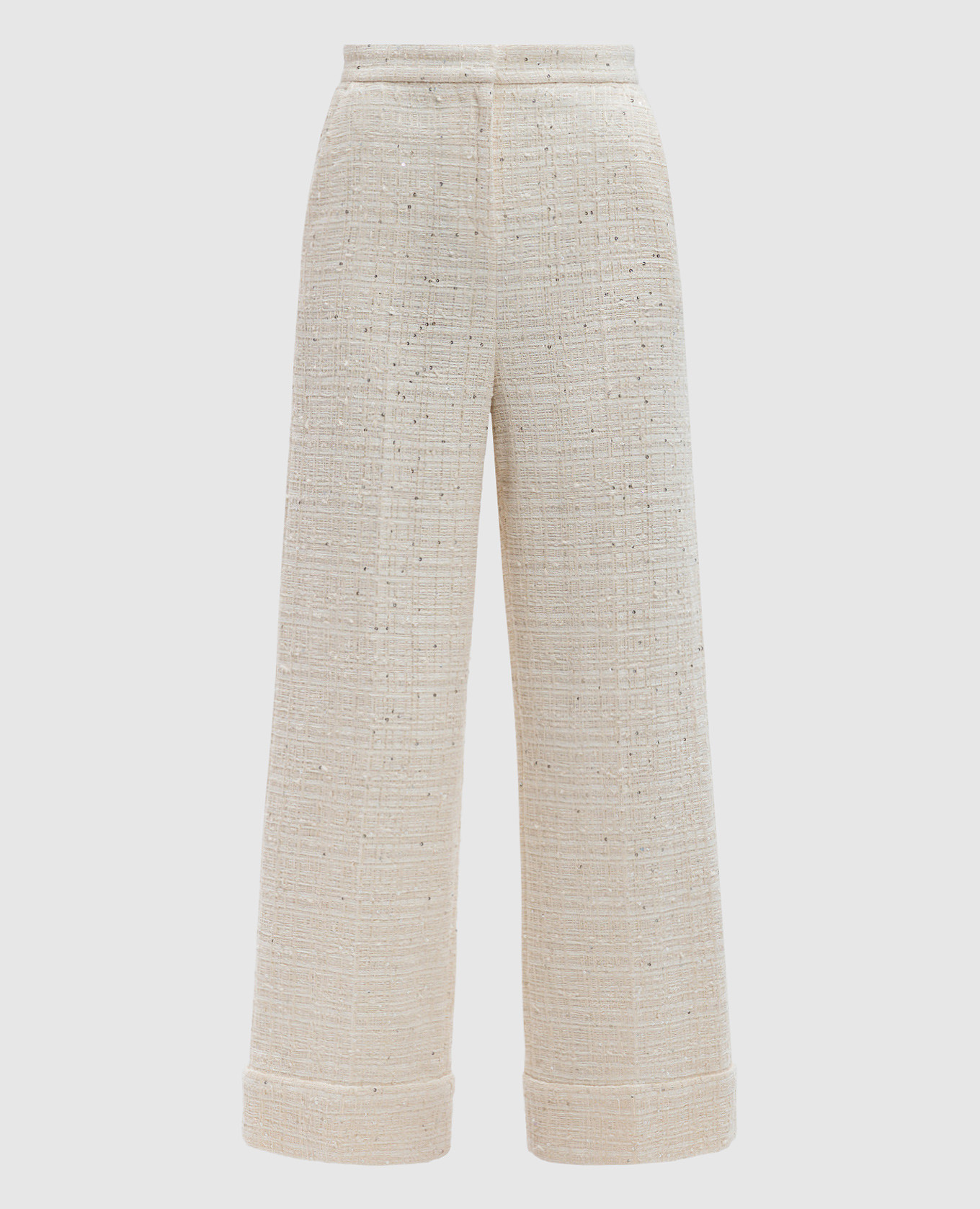 

Beige tweed pants with sequins Valentino