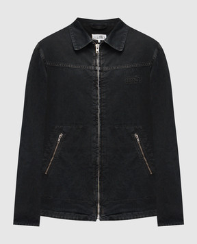 Maison Margiela MM6 Black denim jacket with logo SH0AM0041M35249