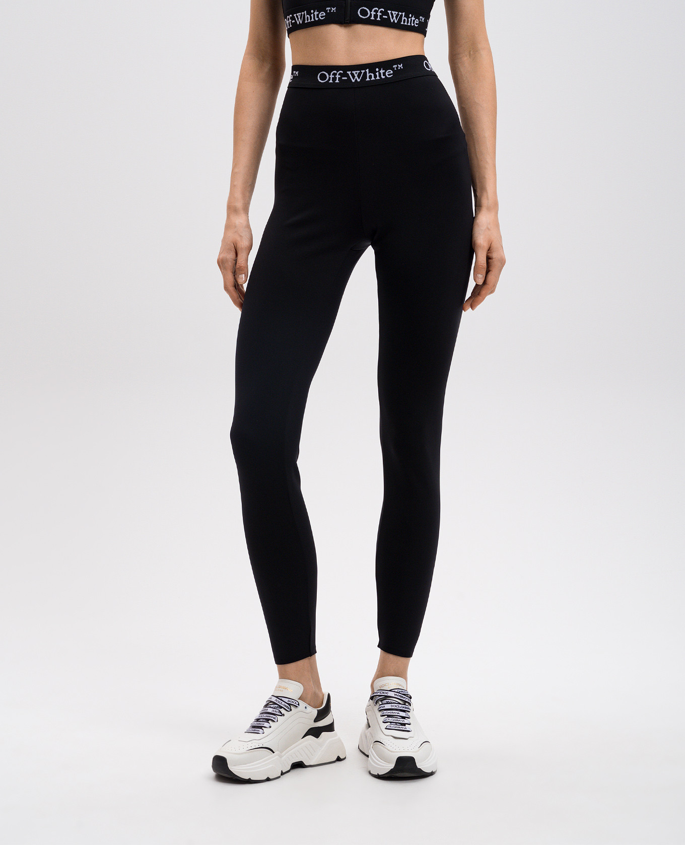

Black leggings with logo pattern Off-White