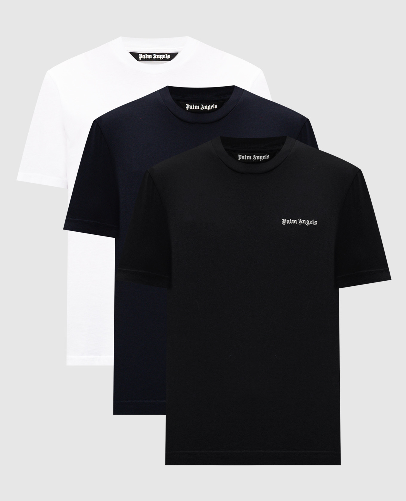 

Set of t-shirts with logo embroidery Palm Angels, White